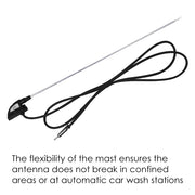 Auto Pearl - Vehicle Roof Mount Rubber Antenna Mast Flexible Car Antenna with Anti-Theft Design and Car Wash Safe - Black -Bolero/Omni