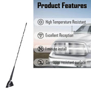Auto Pearl - Vehicle Roof Mount Rubber Antenna Mast Flexible Car Antenna with Anti-Theft Design and Car Wash Safe - Black - New Sail