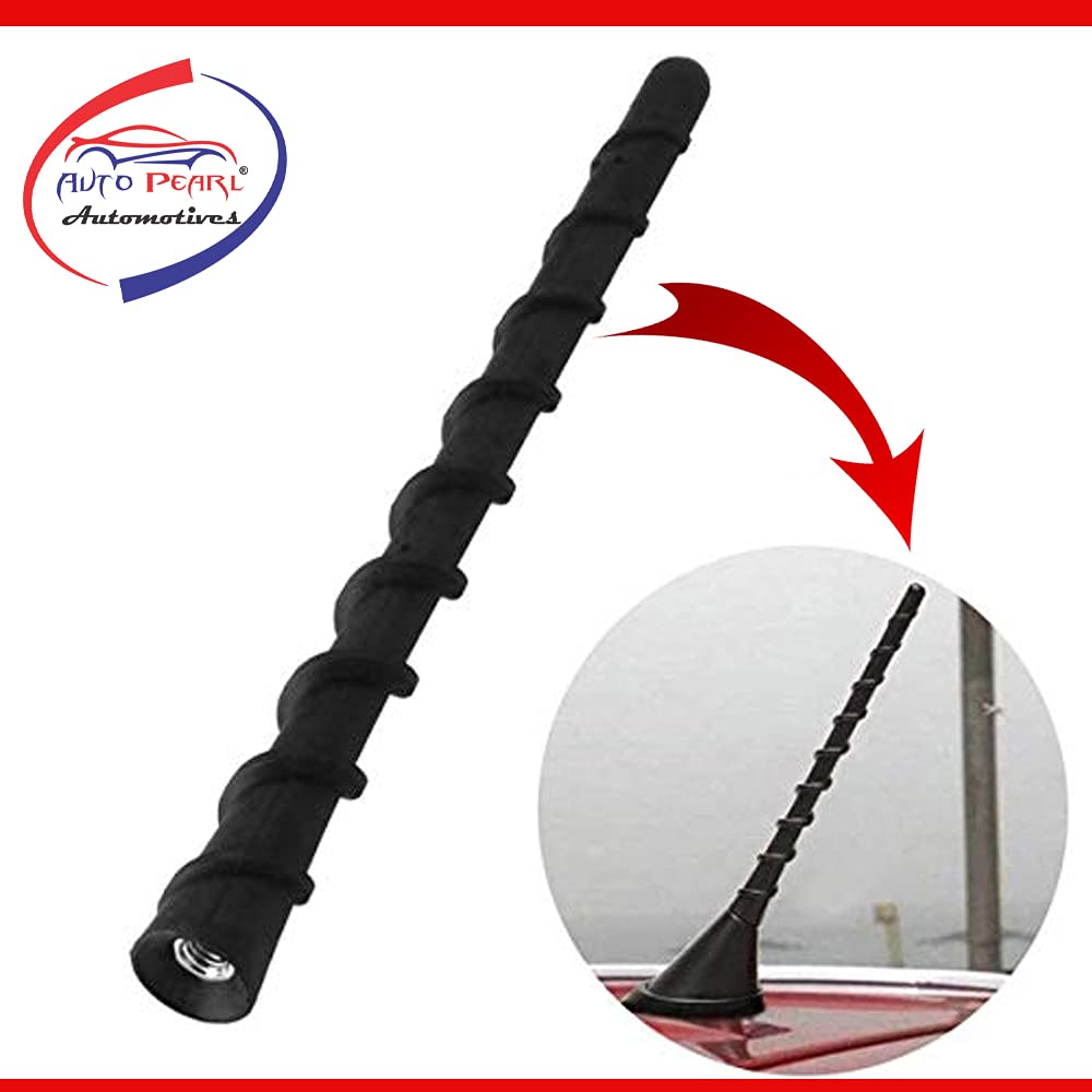 Auto Pearl - Vehicle Roof Mount Rubber Antenna Mast Flexible Car Antenna with Anti-Theft Design and Car Wash Safe - Black - Amaze Type1/ Amaze Type2 / BRV / WRV / City ivtec / CRV / Jazz / Verna Old