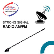 Auto Pearl - Vehicle Roof Mount Rubber Antenna Mast Flexible Car Antenna with Anti-Theft Design and Car Wash Safe - Black