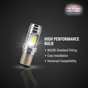 Auto Pearl Headlight M5-BA20D Led Bulb 2-Side Cob Led Bulb White light for LML VESPA/XE/NV/BAJAJ CHETAK ELEC./KB-4S/PULSAR/CALIBER CROMA (Pack of 1)