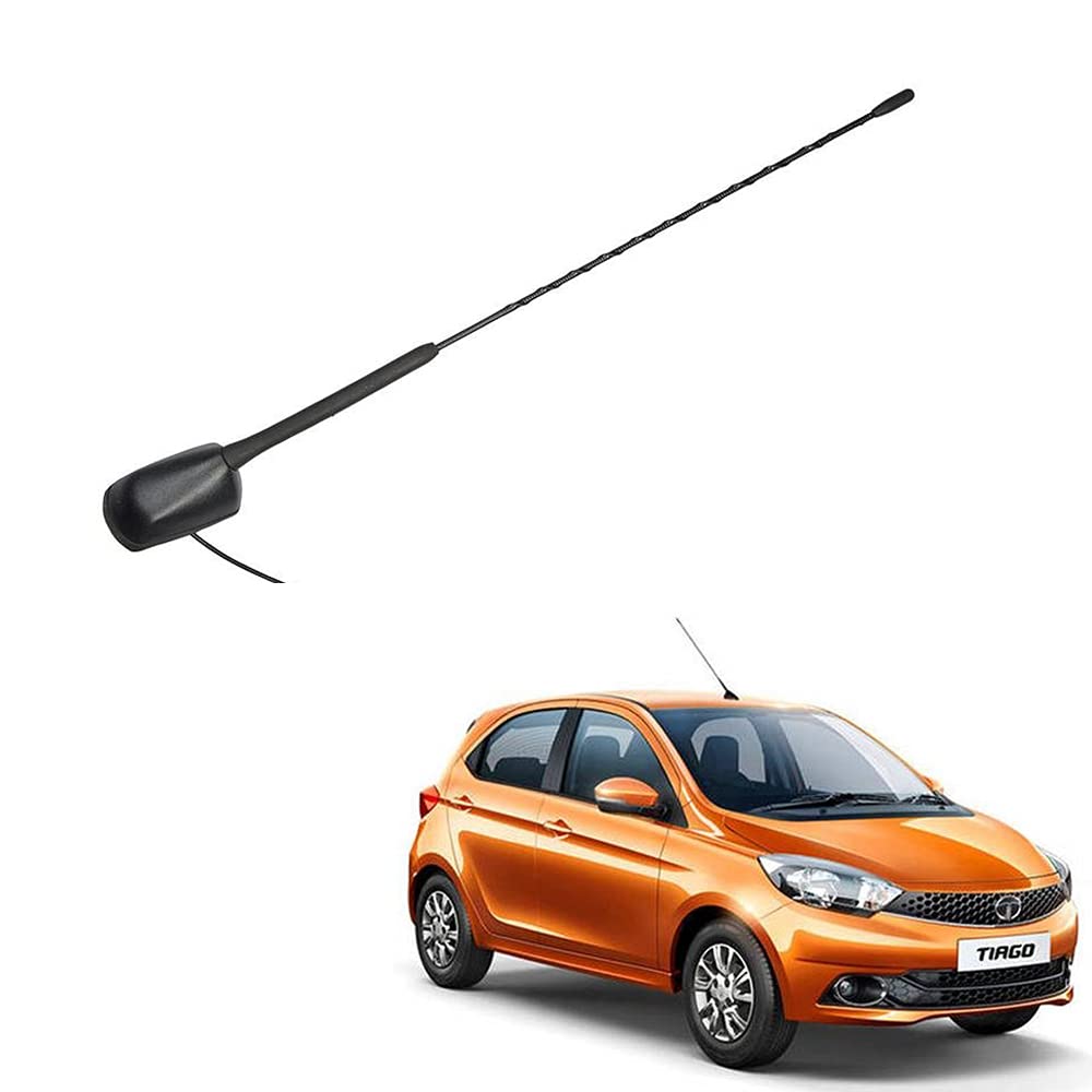 Auto Pearl - Vehicle Roof Mount Rubber Antenna Mast Flexible Car Antenna with Anti-Theft Design and Car Wash Safe - Black - Tiago/Bolt/Altroz