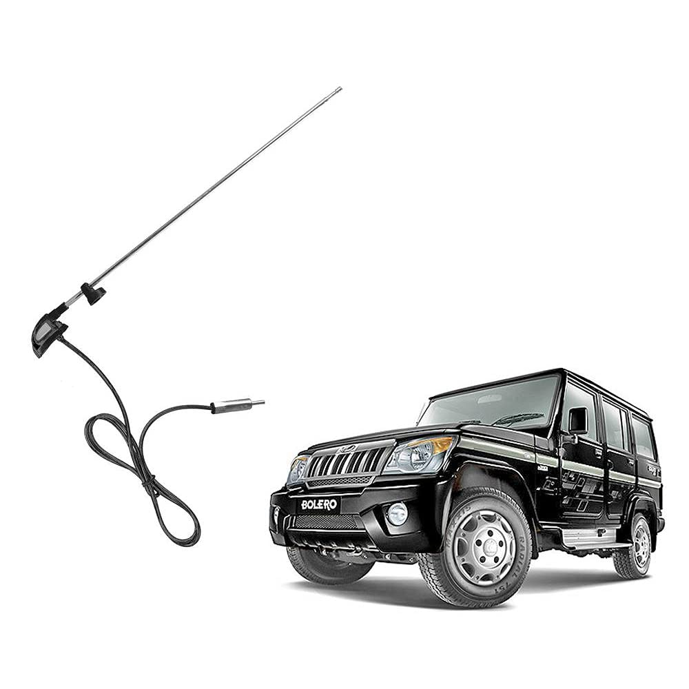 Auto Pearl - Vehicle Roof Mount Rubber Antenna Mast Flexible Car Antenna with Anti-Theft Design and Car Wash Safe - Black -Bolero/Omni
