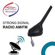 Vehicle Roof Mount Rubber Antenna Mast Flexible Car Antenna with Anti-Theft Design and Car Wash Safe - Black