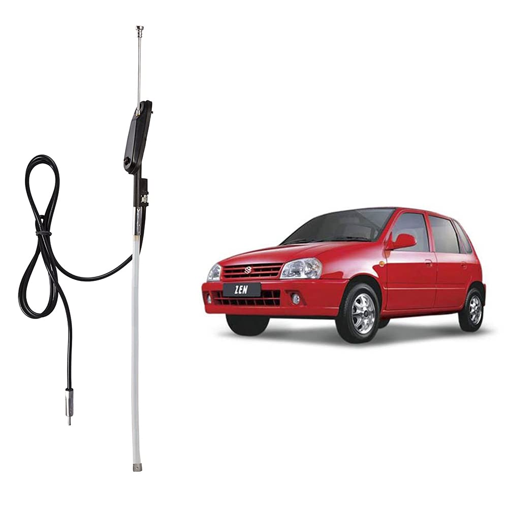 Auto Pearl - Vehicle Roof Mount Rubber Antenna Mast Flexible Car Antenna with Anti-Theft Design and Car Wash Safe - Black -Alto/Old WagonR/Zen