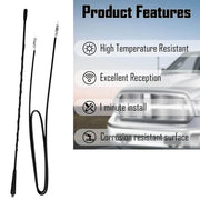 Auto Pearl - Vehicle Roof Mount Rubber Antenna Mast Flexible Car Antenna with Anti-Theft Design and Car Wash Safe - Black - Etios / Etios Cross / Platinum Etios / Etios Liva