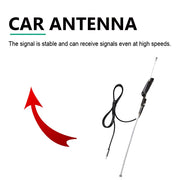 Auto Pearl - Vehicle Roof Mount Rubber Antenna Mast Flexible Car Antenna with Anti-Theft Design and Car Wash Safe - Black