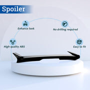 Auto Pearl FRP/ABS Drill Free Roof Spoiler Compatible with Hyundai Exter | Car Roof Spoiler without Brake Light Reflector (Black)
