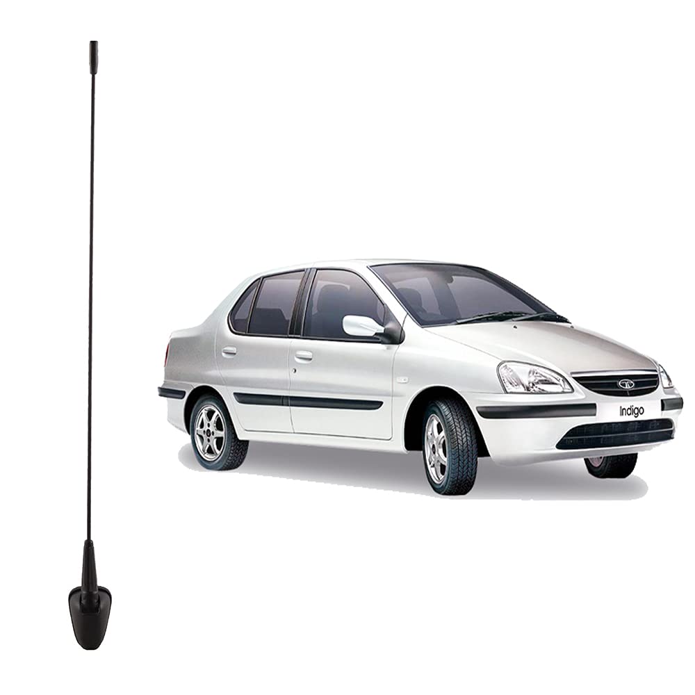 Auto Pearl - APA111 Vehicle Roof Mount Rubber Antenna Mast Flexible Car Antenna with Anti-Theft Design and Car Wash Safe - Black - Indigo/Storm/Ventura/Indica/Palio/Manza/Vista
