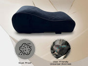 Auto Pearl ComfiRest Memory Foam Car Armrest Support | Universal Fit Arm Cushion | Armrest Height Extender Pad | Breathable Velvet with Dual Mobile Pockets (Black Seam)