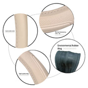 Ring Type Car Steering Wheel Cover Universal Genuine PU Non-Slip Natural Rubber Well Padded Grip Breathable Leatherite for - All Car (Snapon Arrow Beige) Small
