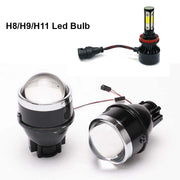 Auto Pearl Metal 3 Inch Bi-Xenon HID Auto Car-Styling Fog Light Projector Lens Hi/Lo Universal Car Retrofit H8 H9 H11 HID Led Bulb compatible with All Car