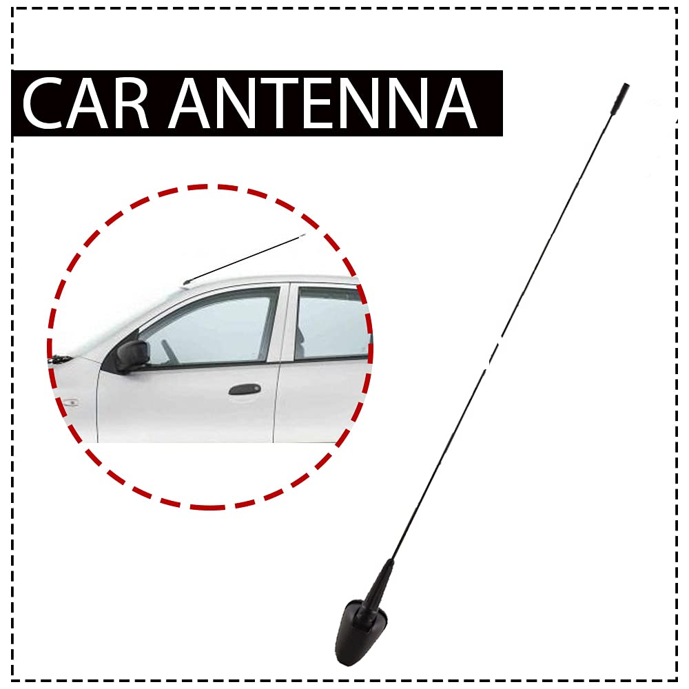 Auto Pearl - APA307 Vehicle Roof Mount Rubber Antenna Mast Flexible Car Antenna with Anti-Theft Design and Car Wash Safe - Black -Spart / Beat / i10 old / Getz