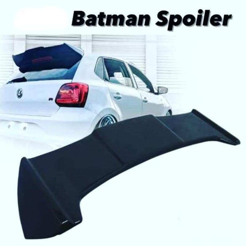 Auto Pearl Roof Wing Rear Spoiler Batman Style Compatible with All Car |Car Spoiler with Light Weight | Color - Black