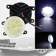 9 LED DRL Fog Lamp Assembly and Switch Without Sash Cover Compatible with All Cars (Set of 2)