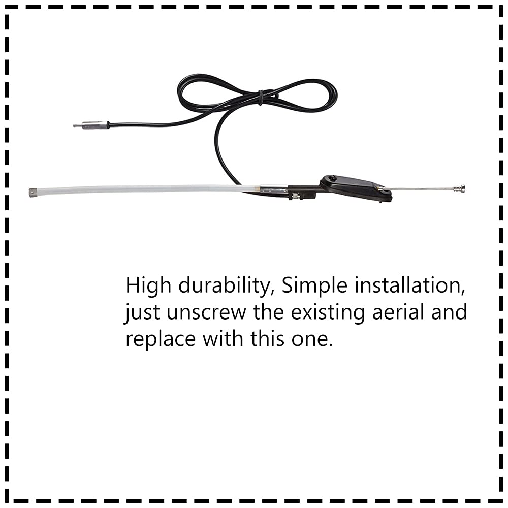 Auto Pearl - Vehicle Roof Mount Rubber Antenna Mast Flexible Car Antenna with Anti-Theft Design and Car Wash Safe - Black