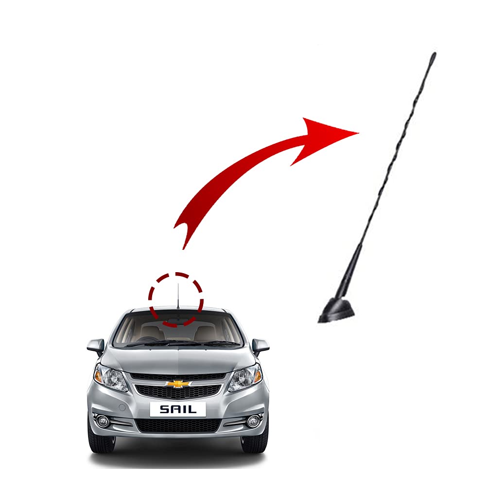 Auto Pearl - Vehicle Roof Mount Rubber Antenna Mast Flexible Car Antenna with Anti-Theft Design and Car Wash Safe - Black - New Sail