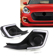 Car DRL Day Time Running Light with Fog lamp Cover and Turn Indicators for Maruti Swift 2018