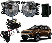 Car Fog Lamp Light Compatible with- Duster 2016 (Set of 2, Black)