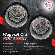 Car Fog Lamp Lights With Wiring kit and Switch Compatible with- WagonR Old (Without Plastic Sash Cover) (Medium, Set of 2)