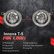 Car Fog Lamp Lights With Wiring kit and Switch Compatible with- Innova 2013-2015 (Without Plastic Sash Cover) (Large, Set of 2)