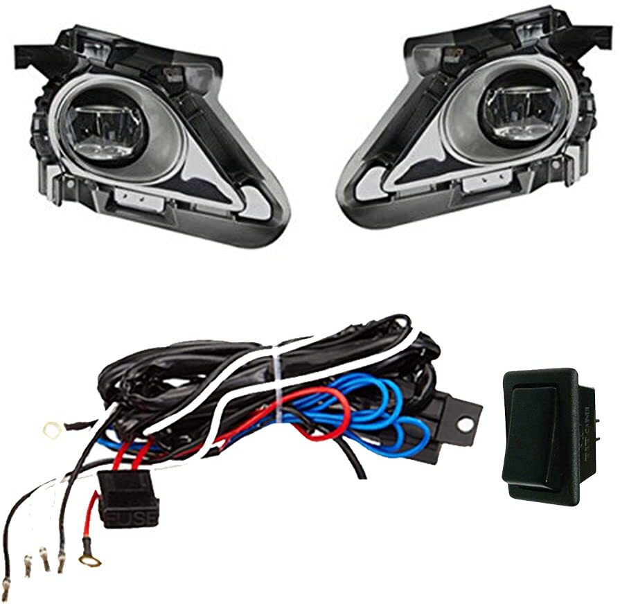 O.E Type Car Fog Lamp Lights With Wiring Kit And Switch For Toyota Innova Crysta (Set of 2)