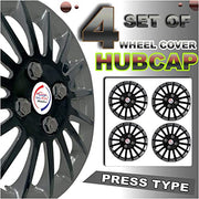 Press Type Hubcap Camry Wheel Cover Replacements for OEM Steel Wheels Polypropylene Material with Retention Ring | Set of 4 Pcs