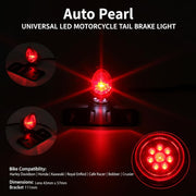 Auto Pearl Universal LED Motorcycle Tail Brake Light Rear Stop Lamp with Number Plate Bracket for Harley, Honda, Kawasaki, Royal Enfield, Cafe Racer, Bobber, Chopper & Cruiser Bikes