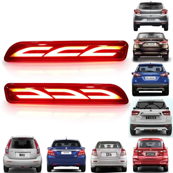 Car Rear Cat Eye Reflector for Car Arrow Led  Cat Eye Reflector for Brezza, Ciaz 2018, Ertiga2012, Ertiga 2016, Ertiga 2018, Ritz Type-1, RitzType-2, S-Cross, S-Presso, SX4, Baleno RS, WagonR 2019,  Baleno 2015, Dzire Type-1, Dzire 2017