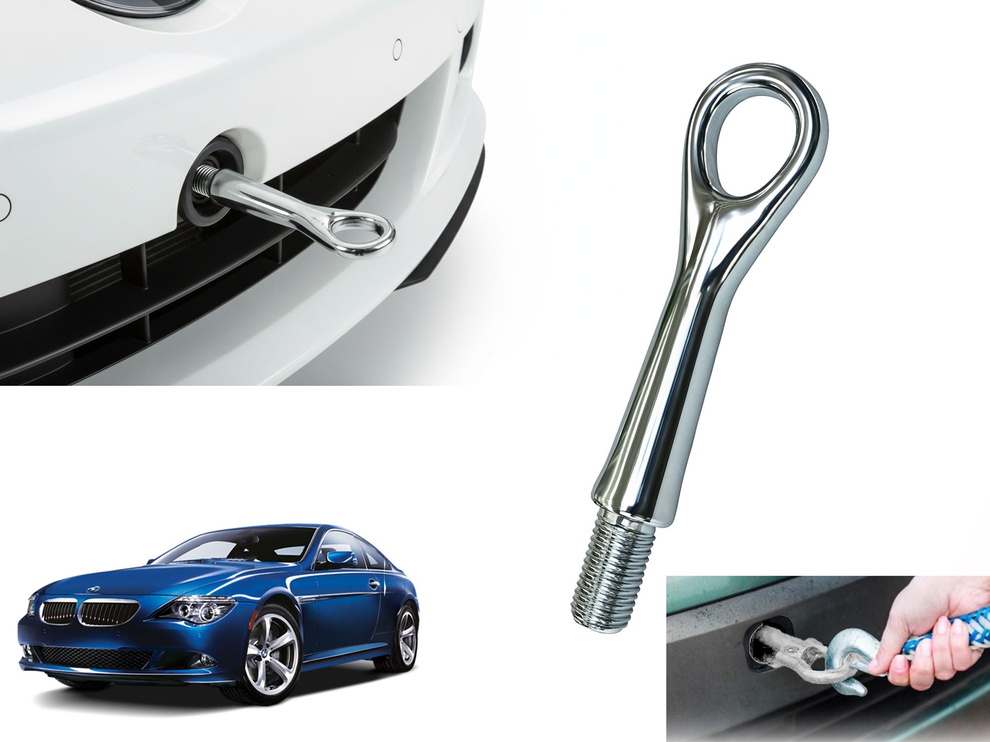 Auto Pearl Trailer Ring Eye, Front Bumper Towing Hook Forged Steel Tow Eye Ring Hook, Hitch Tow Ring Hook compatible with All Car Vibe (Pack of 1)