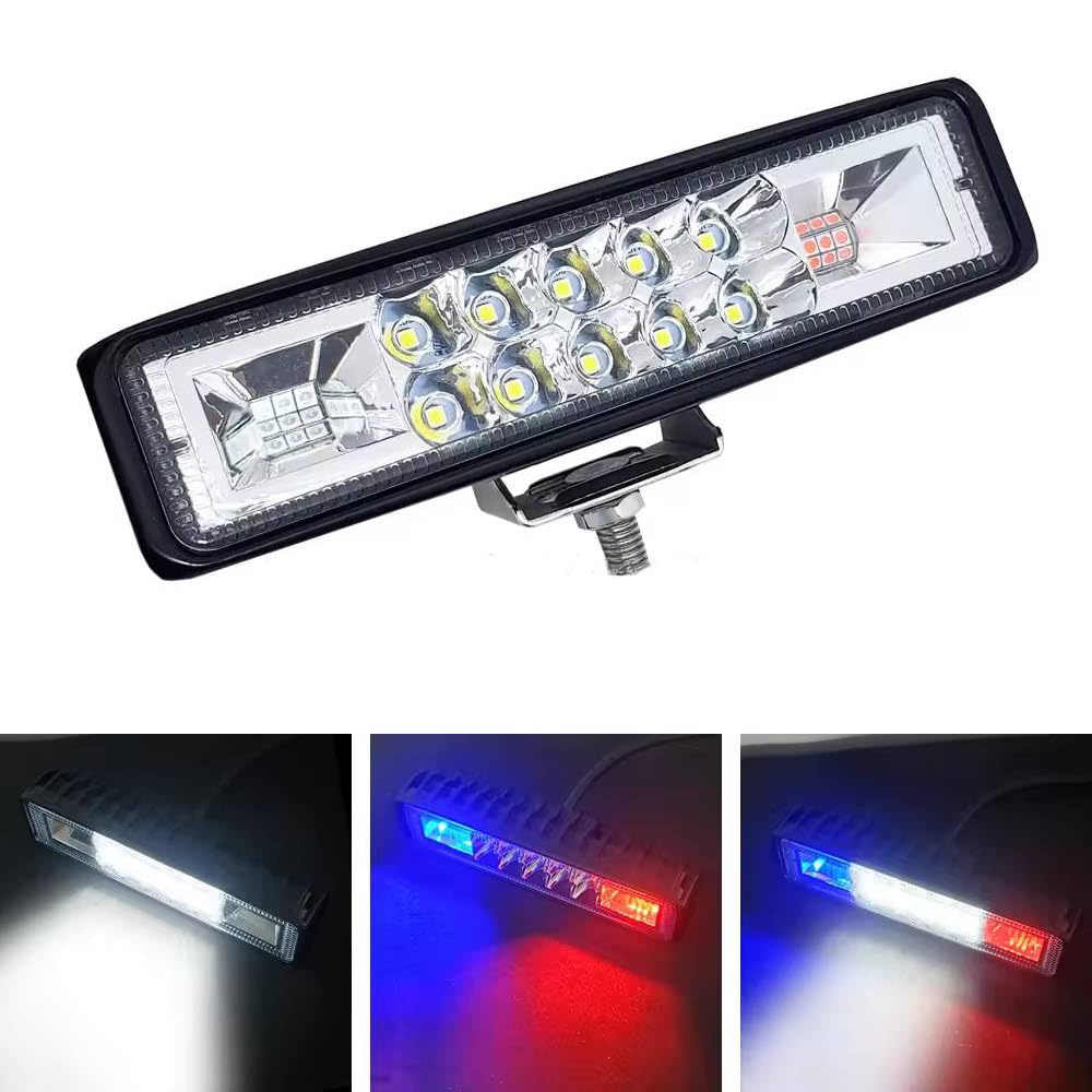 Auto Pearl High Beam Hazard Flasher LED Light With Flashing Modes, White, Red & Blue Colour compatible with 1-Series (Pack Of 1)
