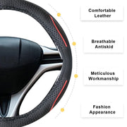 Ring Type Car Steering Wheel Cover Medium (Diamond Plus Black Beige) Compatible for Most of The Cars