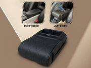 Auto Pearl Nappa Leatherette Car Armrest Cushion with Cup Holder | Foam Arm Support Pad | Universal Fit for All Cars | Armrest Height Extender with Mobile Holder & Utility Pockets