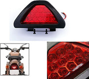 12 LED Car Blinking Brake Light Triangle F1 Style Rear Tail Brake Flashing Light Universal Fit for All Bike (Red)