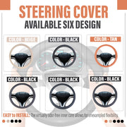 Ring Type Car Steering Wheel Cover Universal Genuine PU Non-Slip Natural Rubber Well Padded Grip Breathable Leatherite