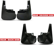 O.E Type Custom Front and Rear Mud Flap Guard (Set of 4 Pcs) | Compatible with FORD | Black