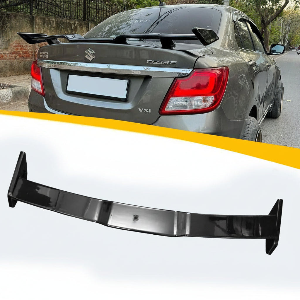 Auto Pearl Roof Wing Rear Spoiler Godzilla Compatible with All Car |Car Spoiler with Light Weight | Color - Black
