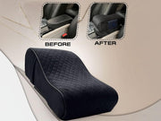 Auto Pearl ComfiRest Memory Foam Car Armrest Support | Universal Fit Arm Cushion | Armrest Height Extender Pad | Breathable Velvet with Dual Mobile Pockets (Black Seam)