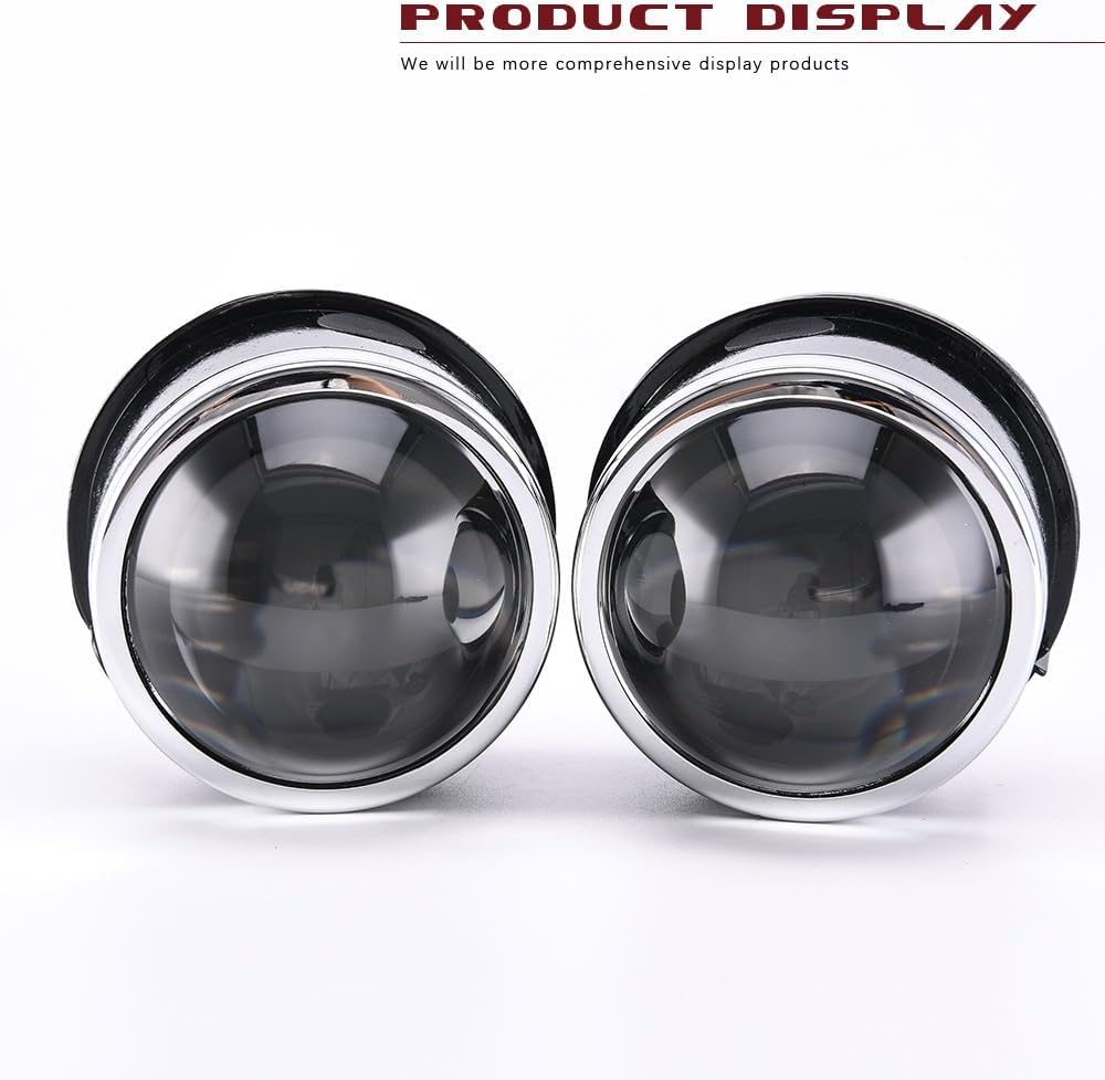 Auto Pearl Metal 3 Inch Bi-Xenon HID Auto Car-Styling Fog Light Projector Lens Hi/Lo Universal Car Retrofit H8 H9 H11 HID Led Bulb compatible with All Car