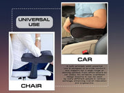 Auto Pearl ComfiRest Memory Foam Car Armrest Support | Universal Fit Arm Cushion | Armrest Height Extender Pad | Breathable Velvet with Dual Mobile Pockets (Black Seam)