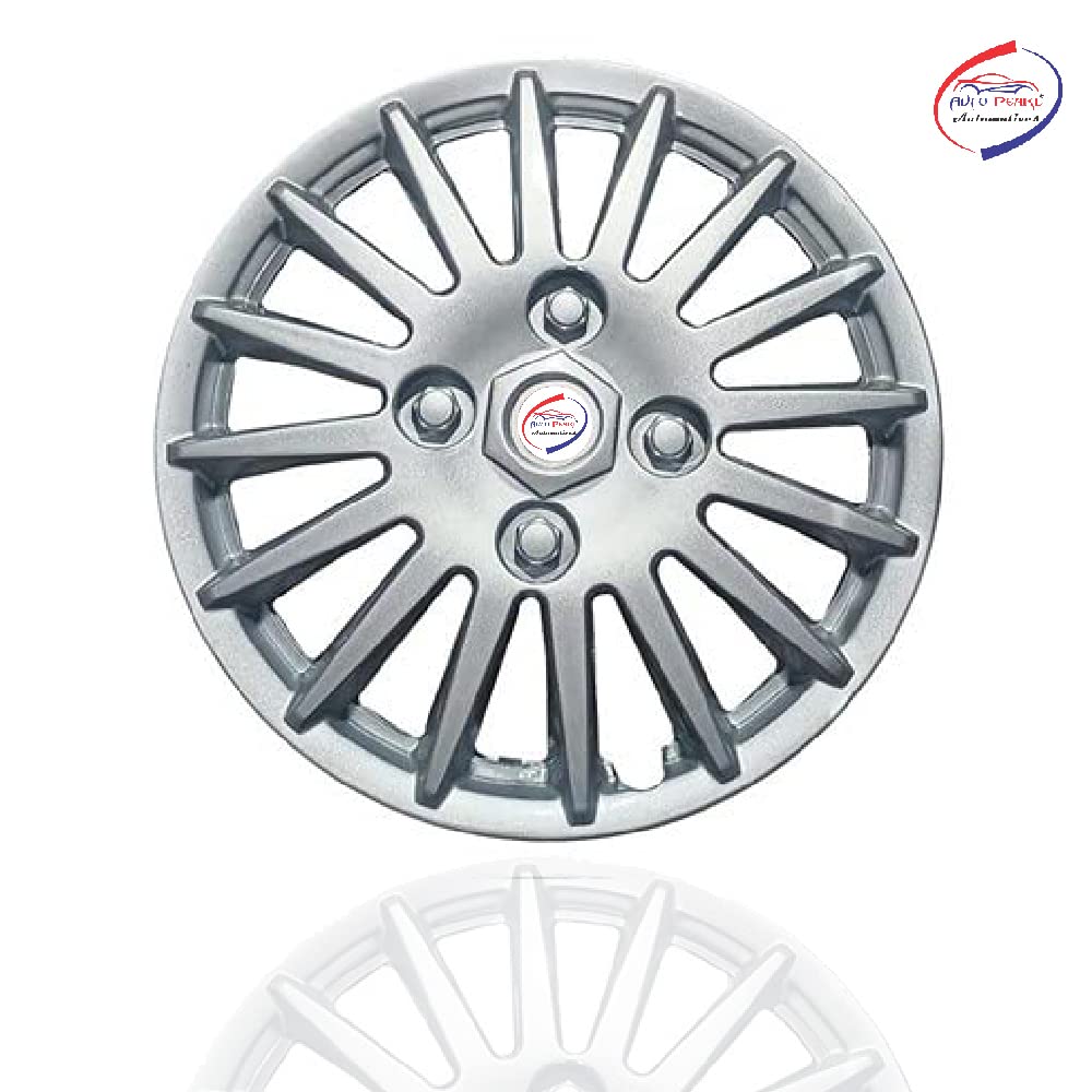 Auto Pearl 12" Inch Set of 4 Pcs Hubcap Wheel Cover Replacements for OEM Steel Wheels ABS with Bolt Type | for All Cars |Camry Silver