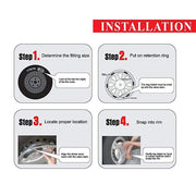 Auto Pearl - Car Full Black Wheel Cover Caps 12 Press Type Fitting - Zen