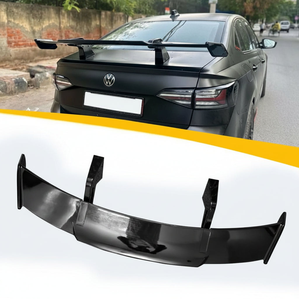 Auto Pearl Car Craft Roof Sedan Wing Rear Spoiler Compatible with All Car |Car Spoiler with Light Weight | Color - Black