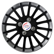 Auto Pearl - Car Full Wheel Cover Caps Black and Silver 14 Inches Press TypeFor - Fiesta