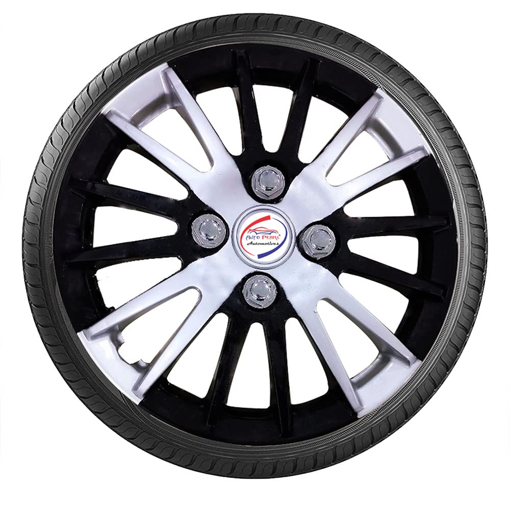 Auto Pearl Premium Set of 4 Pcs Camry Star DC Hubcap Wheel Cover Replacements for OEM Steel Wheels ABS with Retention Ring for Eon Ear Camry Star DC : Black Grey