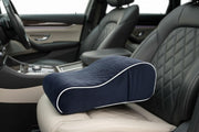 Auto Pearl ComfiRest Memory Foam Car Armrest Cushion | Comfortable Arm Support Pad | Universal Fit for All Cars | Armrest Height Extender | Breathable Velvet Cover (White Seam)