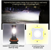 Auto Pearl H8/H9/H16 80W LED Foglight with Better Heat Dissipation 6000K, 3500LM Water Resistant White Light compatible with All Cars (Pack of 2)