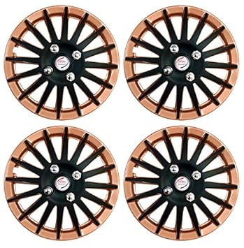 Auto Pearl Car Copper Black Wheel Cover Caps 13" Press Type Fitting for - Datsun Go+