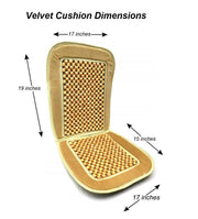 Car Seat Cover Wooden Beads Velvet for Car Wooden Acupressure Natural Beige Color, Universal Fit for All Cars