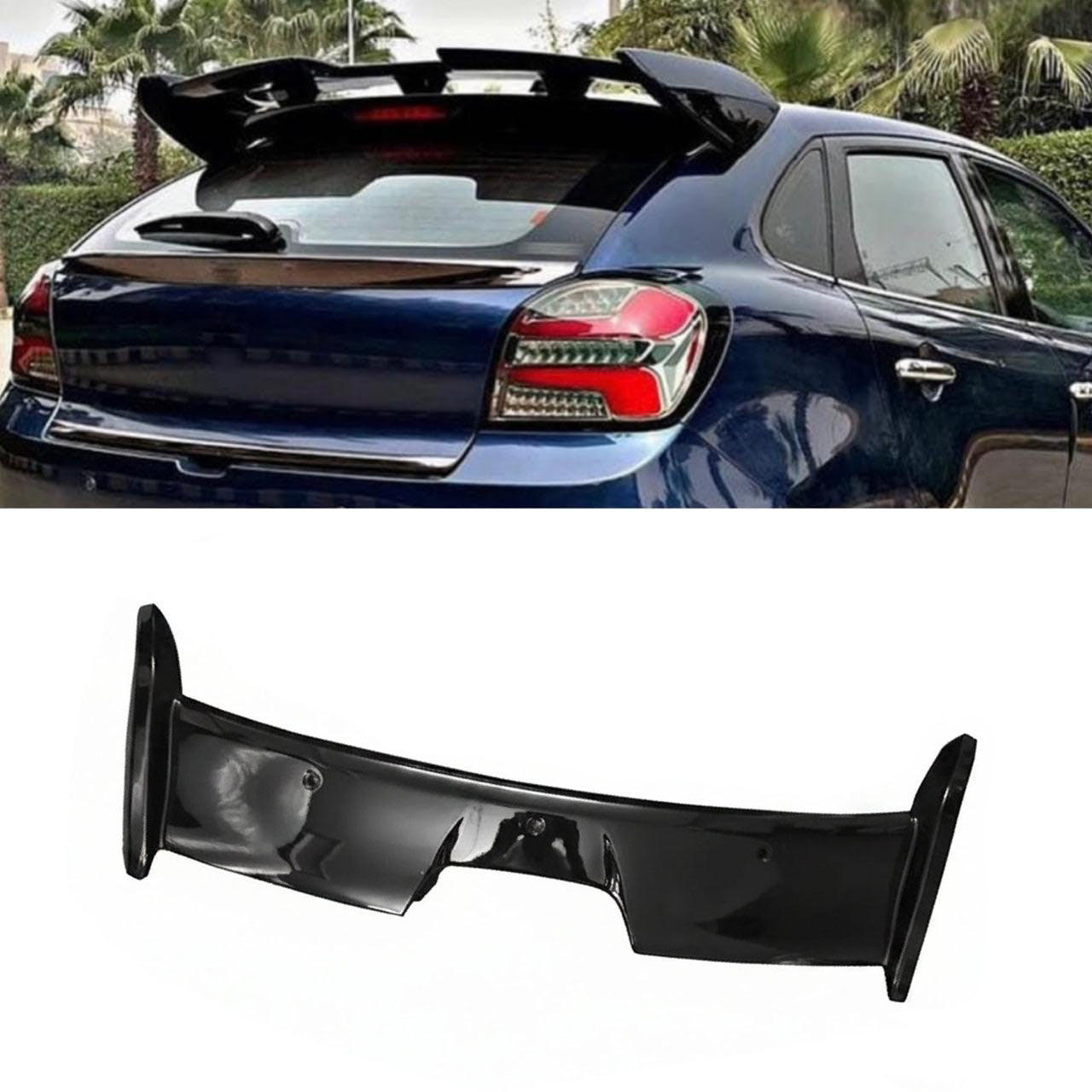 Auto Pearl Roof Wing Rear Spoiler Pro Plus Compatible with All Car |Car Spoiler with Light Weight | Color - Black